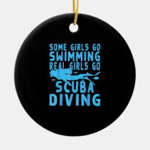 Real Scuba Diving Girls einiges schwimmen Keramik Ornament
