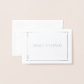 Real Silver Foil Art Deco Hochzeit Platzkarte Folienkarte (Vorderseite mit Umschlag)