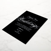 Real Silver Foil Black Wedding Vielen Dank Folieneinladung (Gedreht)