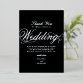 Real Silver Foil Black Wedding Vielen Dank Folieneinladung (Stehend vorne)
