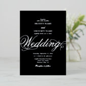 Real Silver Foil Classy Luxury Black Wedding Folieneinladung (Stehend vorne)