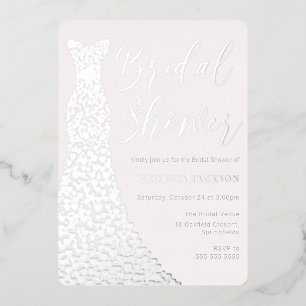 Real Silver Foil Dress Modern Brautparty Folieneinladung