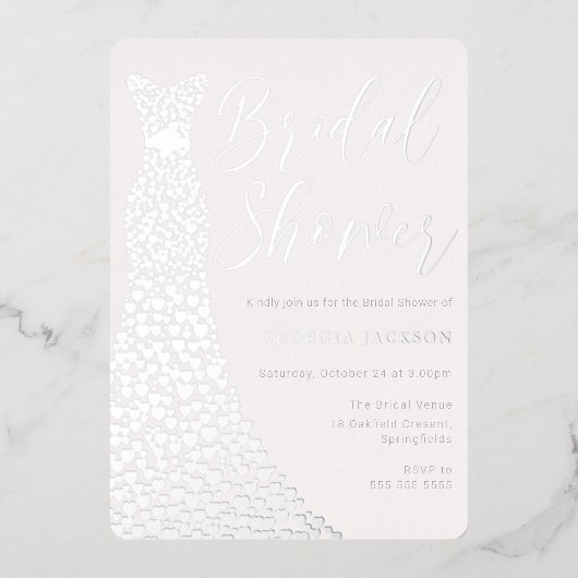 Real Silver Foil Dress Modern Brautparty Folieneinladung (Vorderseite)