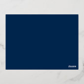 Real Silver Foil Elegane Luxury Blue Wedding RSVP Folie Einladungspostkarte (Rückseite)