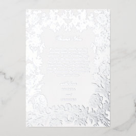 Real Silver Foil Elegante Blumenhochzeit Vielen Da Folieneinladung