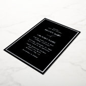 Real Silver Foil Moderne Schwarz & Silber Hochzeit Folieneinladung (Gedreht)