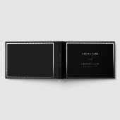 Real Silver Foil Moderne Schwarz & Silber Hochzeit Gästebuch (Voll)