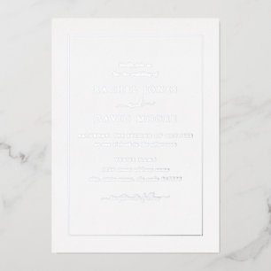 REAL SILVER FOIL Moderne Schwarze Hochzeit Folieneinladung