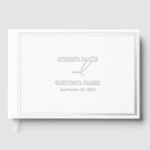 Real Silver Foil Moderne White Wedding Gästebuch (Vorderseite)