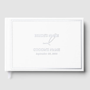 Real Silver Foil Moderne White Wedding Gästebuch