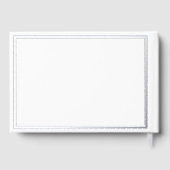 Real Silver Foil Moderne White Wedding Gästebuch (Rückseite)