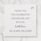 Real Silver Foil Mr. und Mrs. Geschenkanhänger (Rückseite)