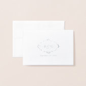 Real Silver Foil Wreath Elegante Wedding Platzkart Folienkarte (Rückseite mit Umschlag)