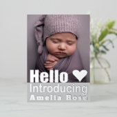 Real Silver Foto Collage Hallo Baby Ankündigung (Stehend vorne)