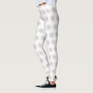 Real Silver Snowflake Muster Leggings