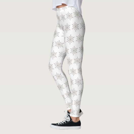 Real Silver Snowflake Muster Leggings (Links)