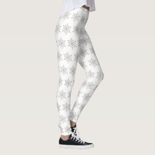 Real Silver Snowflake Muster Leggings (Rechts)