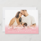 Real Snuggle Fun Baby Birth Ankündigung (Vorderseite)