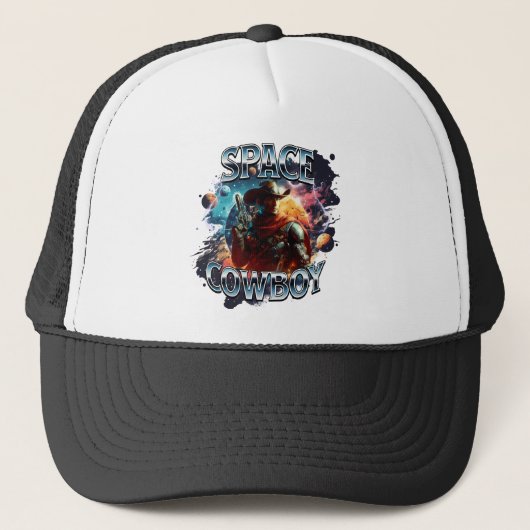 Real Space Cowboy im Weltraum Truckerkappe (Vorderseite)