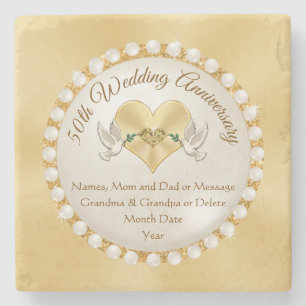 Real Stone Personalisiert 50 Jahre Untersetzer