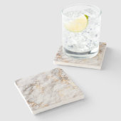 Real Stone Untersetzer aus Weiß-, Silber- und Gold (Seitenansicht)