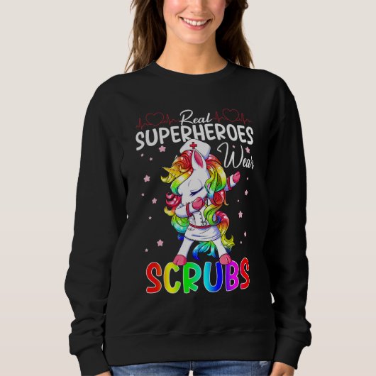 Real Superhelden Tragen Scrubs nähren Dabbing Unic Sweatshirt (Vorderseite)