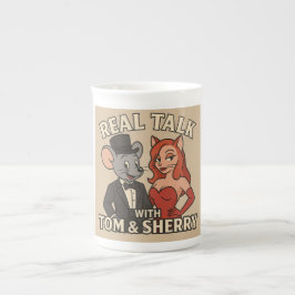Real Talk mit Tom und Sherry Cartoon-Tasse Porzellantasse