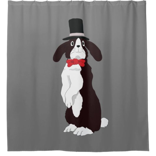 Real Tuxedo Bunny Duschvorhang (Vorderseite)
