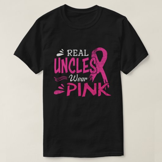 Real Uncles tragen rosa Brustkrebs-Bewusstsein T-Shirt (Design vorne)