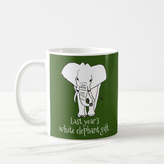 Real White Elephant Christmas Gift Funny Kaffeetasse (Links)