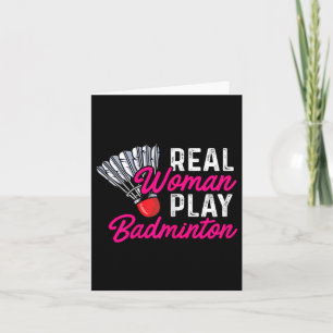 Real Woman Play Badminton Badminton Player Shuttle Karte