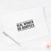 Real Women Do Burpees Quadratischer Aufkleber (Umschlag)