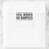 Real Women Do Burpees Quadratischer Aufkleber (Tasche)