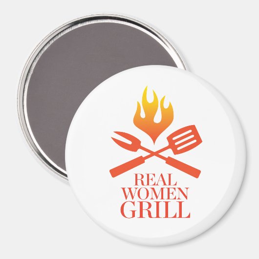 Real Women Grill Magnet (Vorderseite/Rückseite)