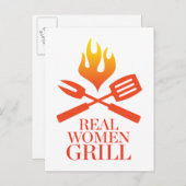 Real Women Grill Postkarte (Vorne/Hinten)