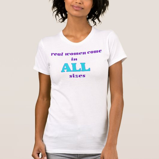 Real Women kommen in allen Größen Plus Größe V-Nec T-Shirt (Vorderseite)