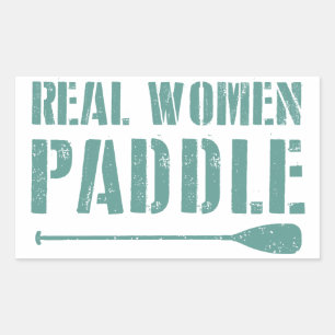 Real Women Paddel Rechteckiger Aufkleber