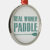 Real Women Paddel Silbernes Ornament (Rechts)