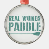 Real Women Paddel Silbernes Ornament (Vorne)