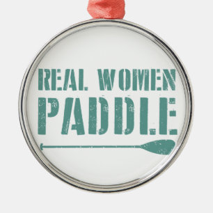 Real Women Paddel Silbernes Ornament