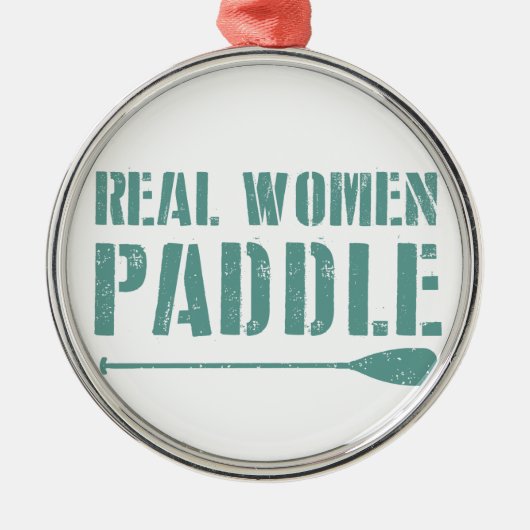 Real Women Paddel Silbernes Ornament (Vorne)