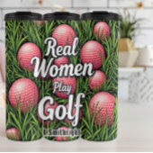 Real Women Play Golf Grafik Thermosbecher