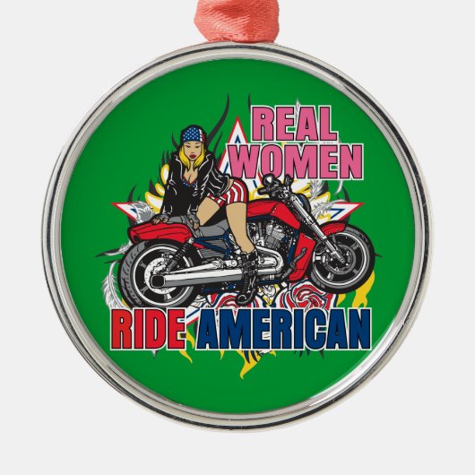Real Women Ride American Motorräder Ornament (Vorne)