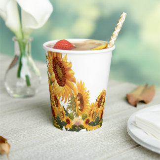 Real Yellow Sunflowers  Mug Pappbecher