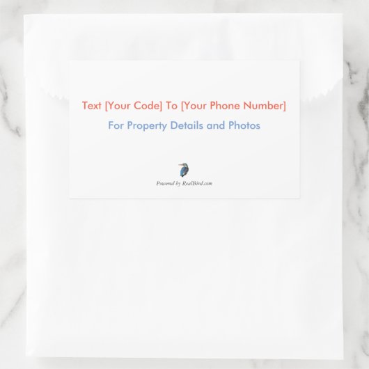 RealBird SMS-Aufkleber Rechteckiger Aufkleber (Tasche)