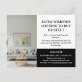 Reale Anwesen-Verweisungsbelohnung Postkarte (Vorderseite)