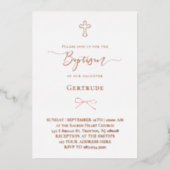 reale Folie kleiner rosa Bogen Taufe Folieneinladung (Vorderseite)