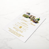 Reale Folie rustikale Weinbaulandschaft Gold Brida Folieneinladung (Gedreht)