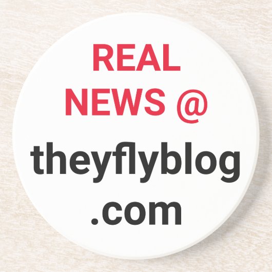 Reale Nachrichten: theyflyblog.com Getränkeuntersetzer (Vorne)