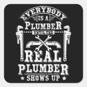 Realer Klempner Quadratischer Aufkleber (Vorderseite)